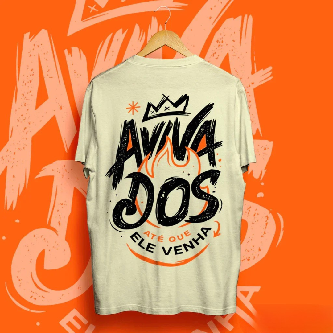 Camiseta Oversized Cristã “Avivados Até Que Ele Venha” 100% Algodão – Streetwear Unissex